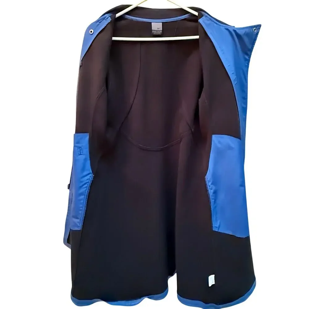 Nike Softshell Trench Coat Womens Size M Black Long Jacket